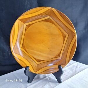 Vintage wood inlaid bowl